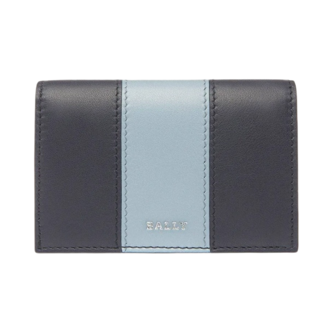 6303220 Bally Balee Leather Business Card Holder Midnight Blue Light Blue - 대표 이미지 #1
