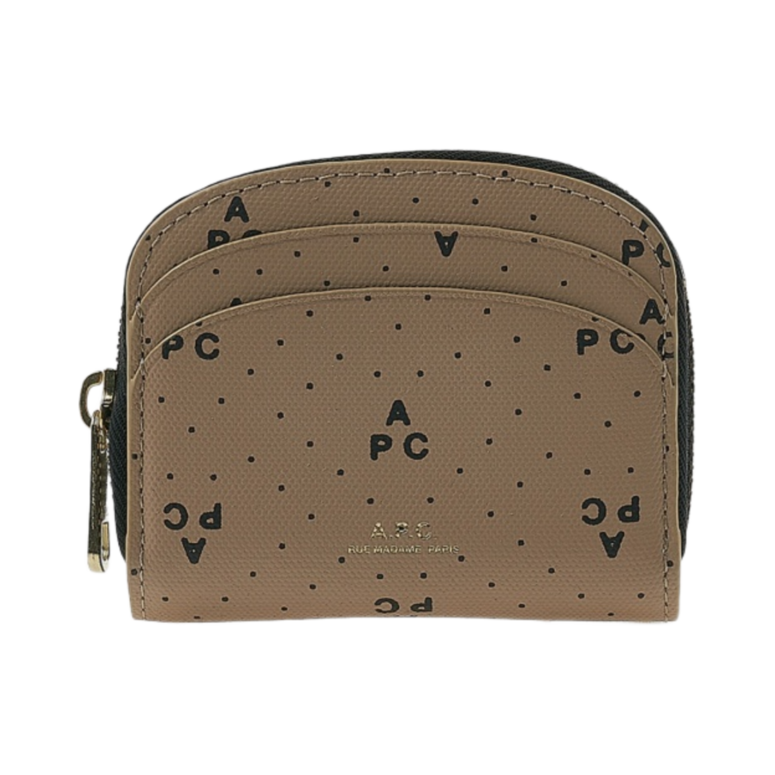 COGFB-F63437-BAA A.P.C. Demi-Lune Mini Compact Wallet Beige