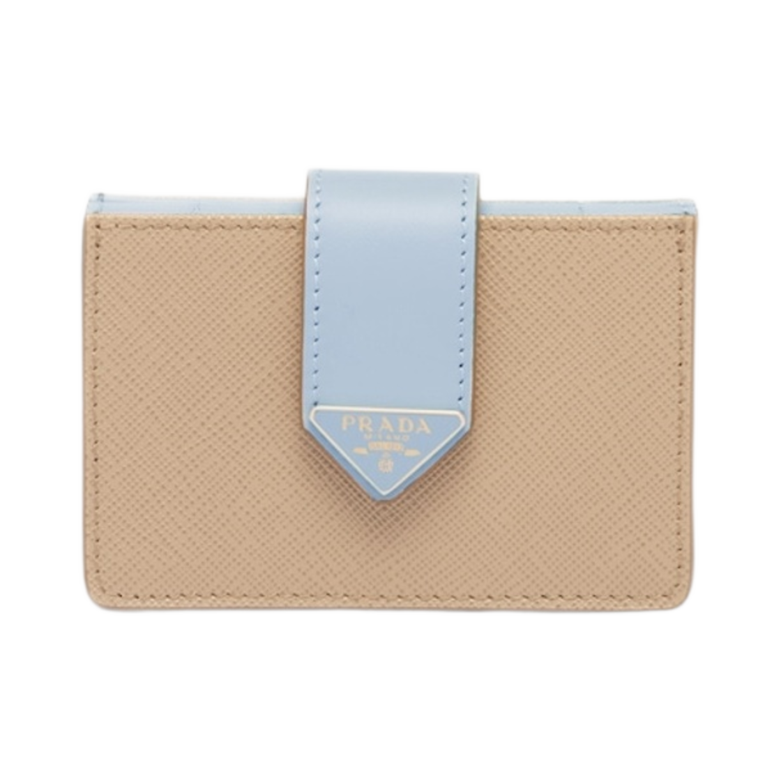 프라다 사피아노 레더 카드 홀더 샌드 라이트 블루(Prada Saffiano Leather Card Holder Sand Light Blue) - 1