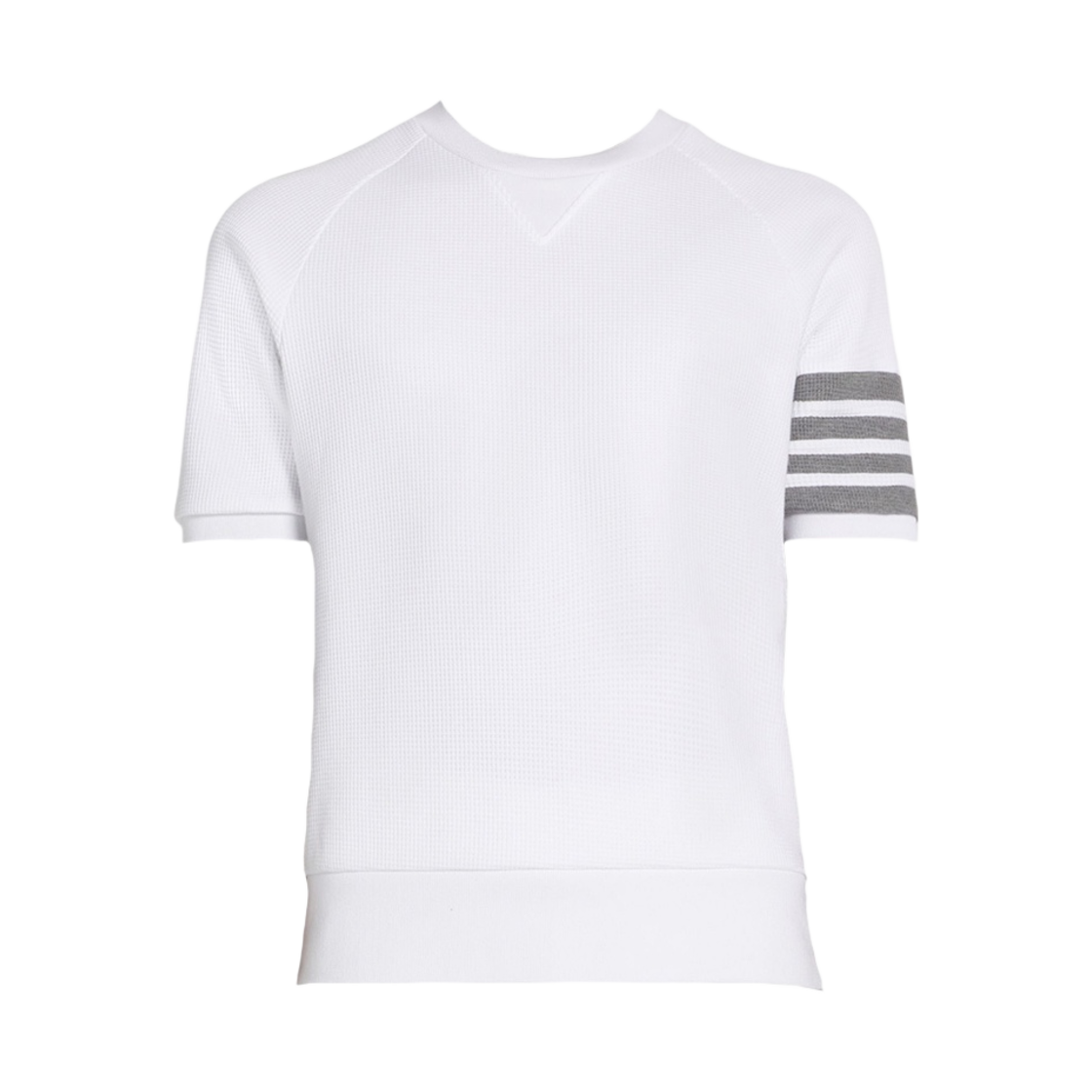 톰브라운 컴팩트 와플 사선 숏슬리브 티셔츠 화이트(Thom Browne Compact Waffle 4-Bar Short Sleeve T-Shirt White) - 1