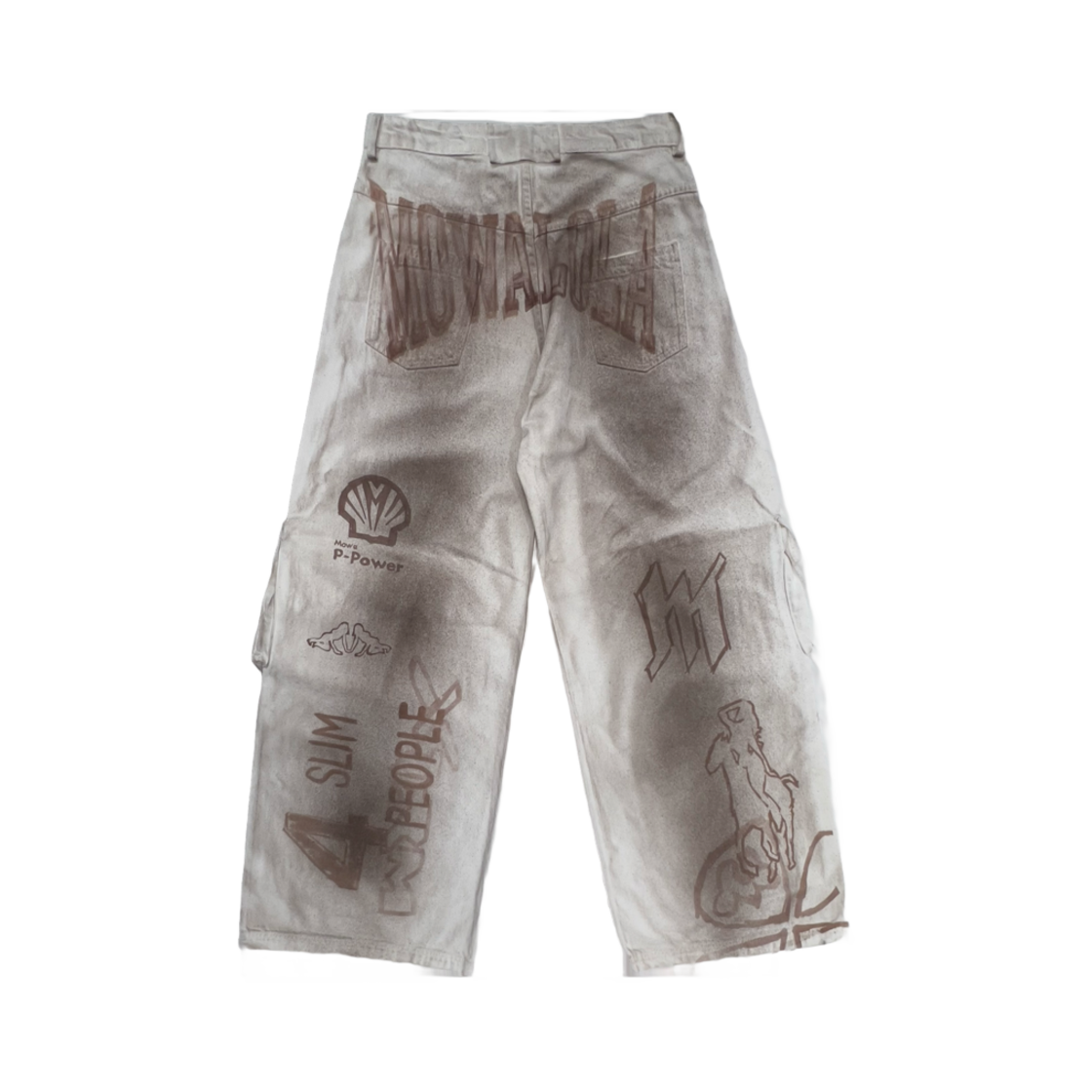 트래비스 스캇 캑터스 잭 x 모와롤라 로고 트라우저 화이트(Travis Scott Cactus Jack x Mowalola Logo Trousers White) - 2