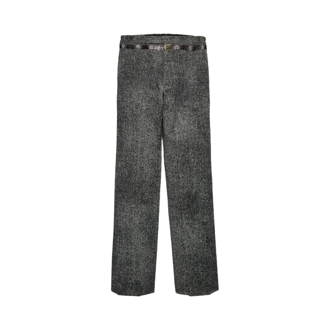 프라다 코튼 개버딘 팬츠 프린티드 벨트 리드 그레이(Prada Cotton Gabardine Pants with Printed Belt Lead Gray)