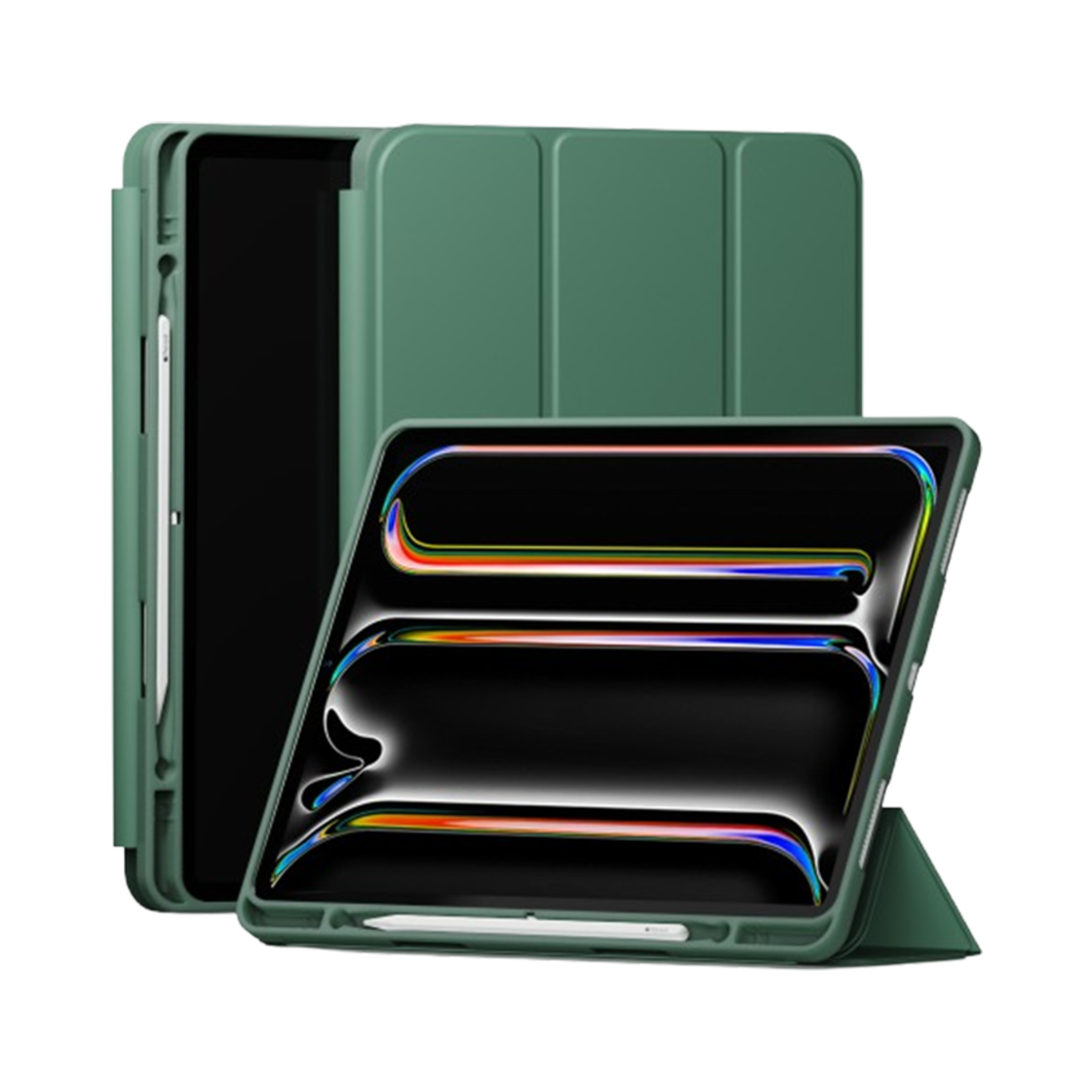 신지모루 스마트커버 투웨이 거치 모드 펜슬 수납 신지폴리오 케이스 아이패드 미니 에어 프로 10/9/8/7/6/5세대 태블릿 파우치 딥그린(SINJIMORU SmartCover 2-Way Stand Mode Pencil Storage Sinjifolio Case iPad Mini Air Pro 10/9/8/7/6/5 Tablet Pouch Deep Green)