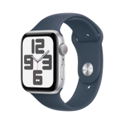 Apple Watch SE 2023 44mm GPS Silver Aluminium Case with Sport Band S/M Storm Blue (Korean Ver.)