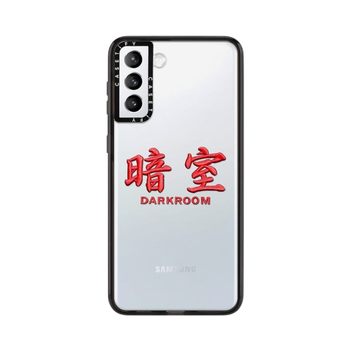 케이스티파이 x 다크룸 스튜디오 레드 스티치 로고 임팩트 갤럭시 케이스 클리어 블랙(Casetify x Darkr8m Studio Red Stitch Logo Impact Galaxy Case Clear Black) - 7