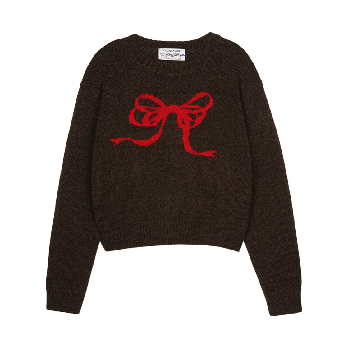 벤시몽 리본 자카드 니트 브라운(Bensimon Ribbon Jacquard Knit Brown)