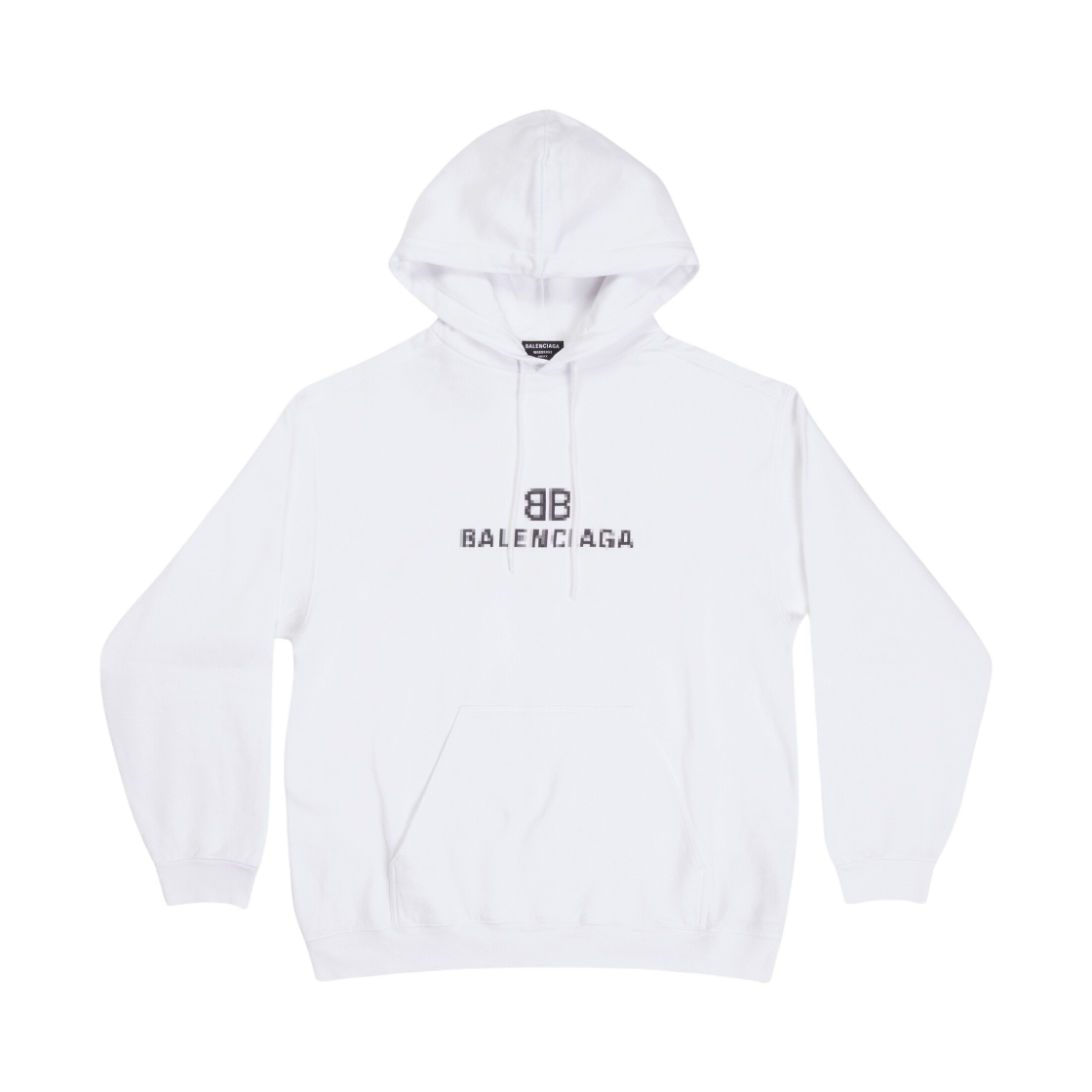 발렌시아가 BB 픽셀 미디움 핏 후드 화이트(Balenciaga BB Pixel Medium Fit Hoodie White) - 1