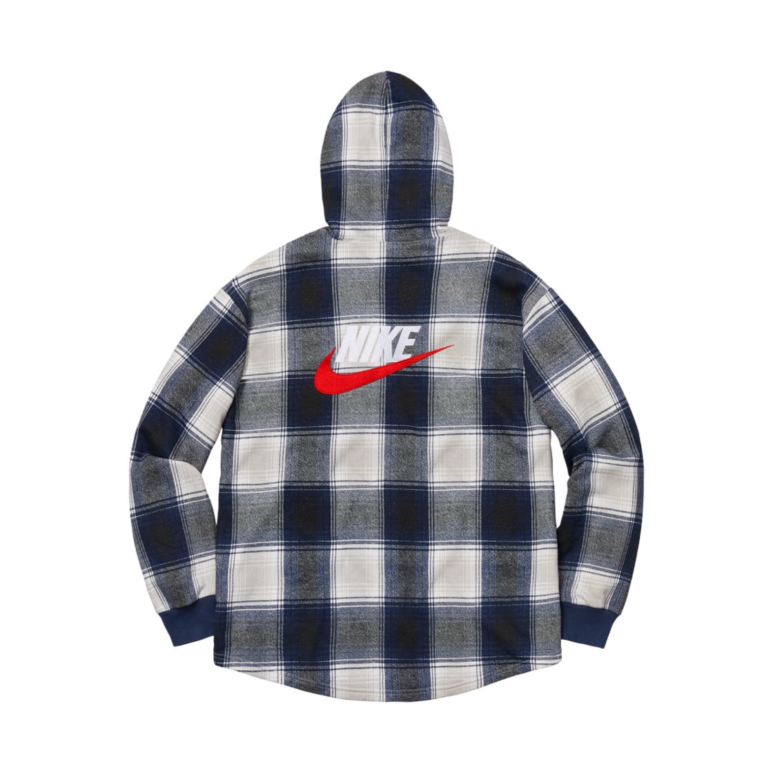 슈프림 x 나이키 플래드 후드 스웨트셔츠 네이비 - 18FW(Supreme x Nike Plaid Hooded Sweatshirt Navy - 18FW) - 2