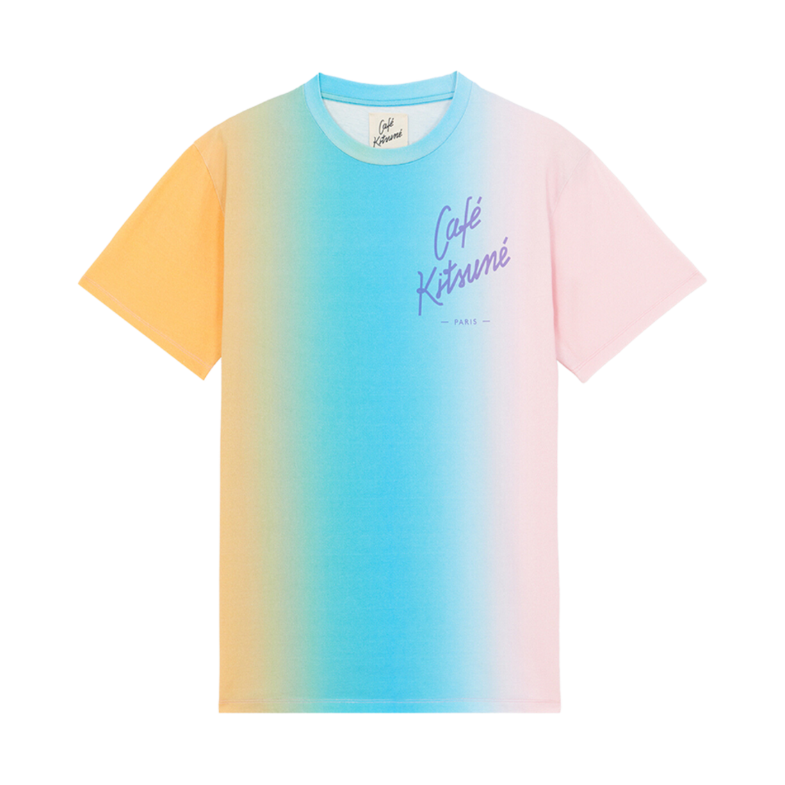 메종 키츠네 카페 키츠네 로고 그라디언트 티셔츠 멀티컬러(Maison Kitsune Cafe Kitsune Logo Gradient T-Shirt Multicolor) - 1