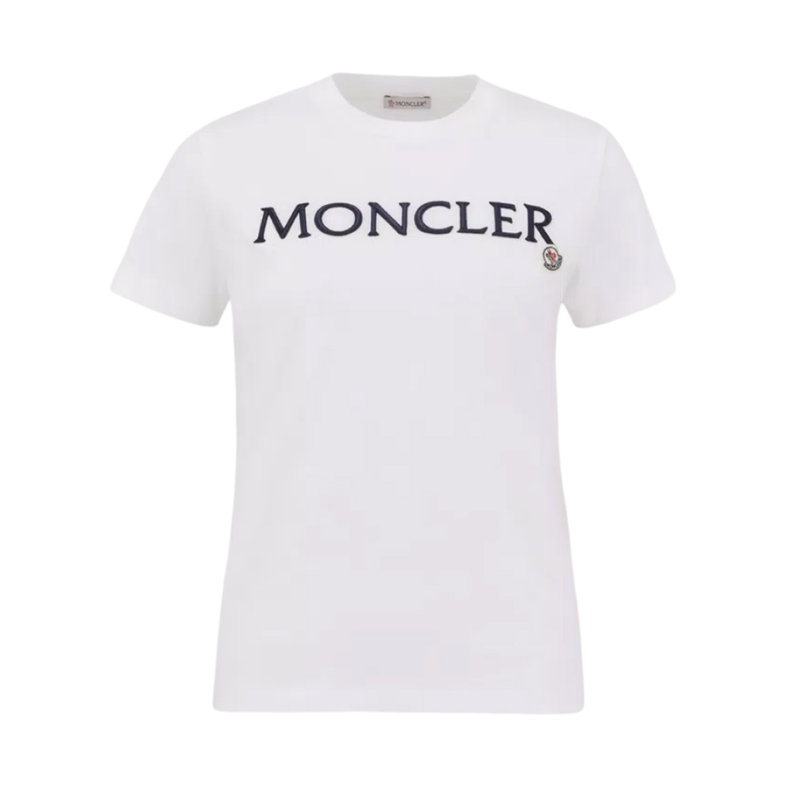 (W) 몽클레르 자수 로고 티셔츠 화이트 - 24SS((W) Moncler Embroidered Logo T-Shirt White - 24SS)