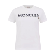 (W) Moncler Embroidered Logo T-Shirt White - 24SS