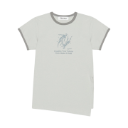 Gyeong Imagine Graphic Slit Tee Khaki Beige