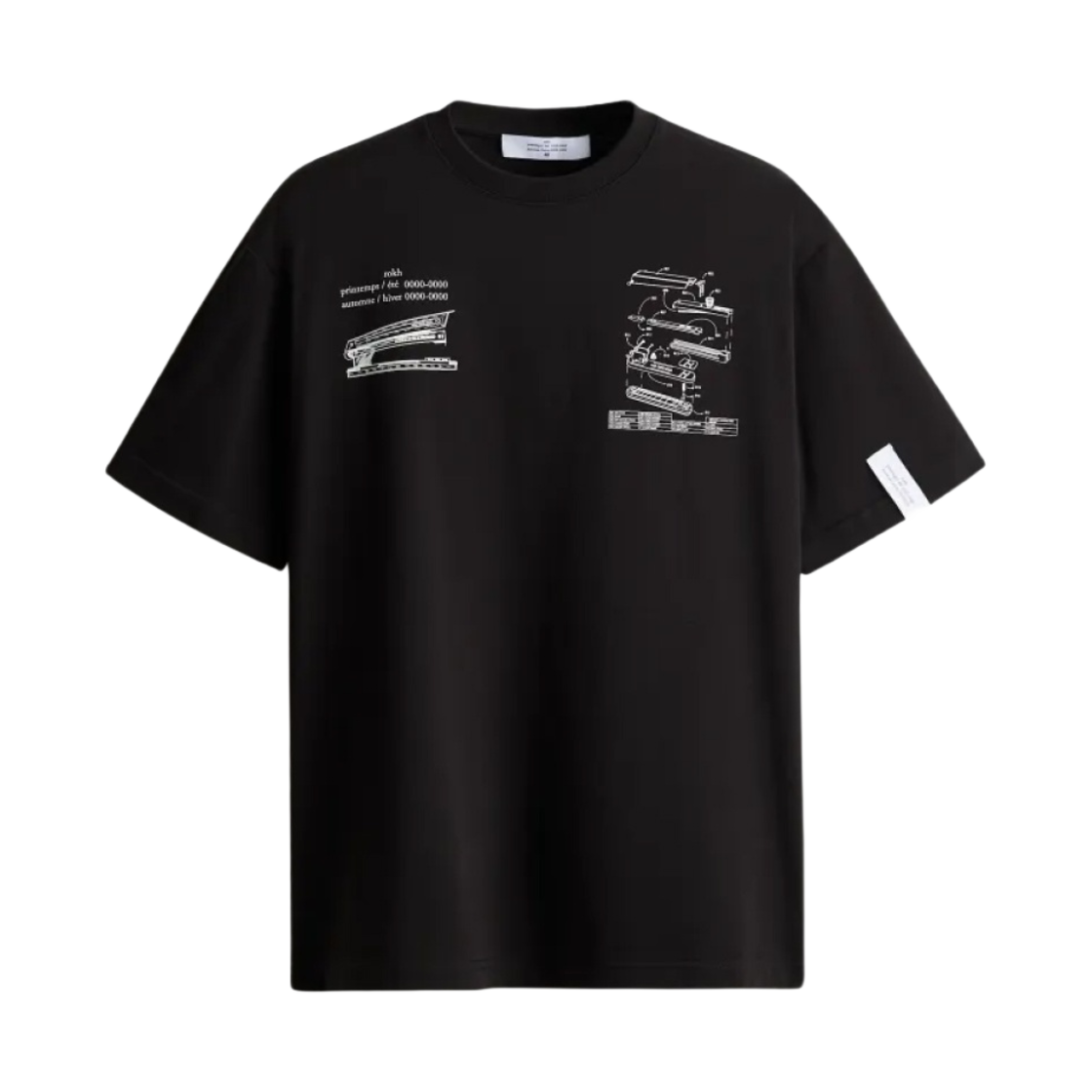 에이치앤엠 x Rokh 프린트 티셔츠 블랙 스테이플러(H&M x Rokh Printed T-Shirt Black Staplers)