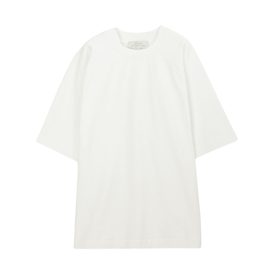 스튜디오 니콜슨 할로우 저지 래글런 티셔츠 화이트(Studio Nicholson Harlow Jersey Raglan T-Shirt White)