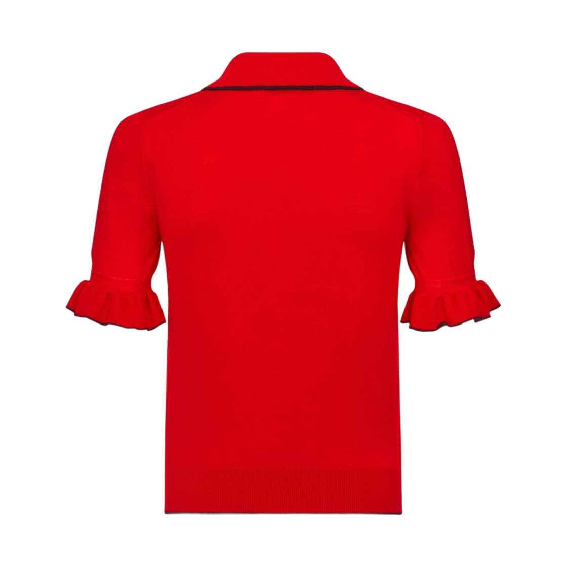 (W) 디올 캐시미어 실크 니트 숏슬리브 스웨터 스칼렛 레드((W) Dior Short Sleeved Sweater Cashmere Silk Knit Scarlet Red) - 2