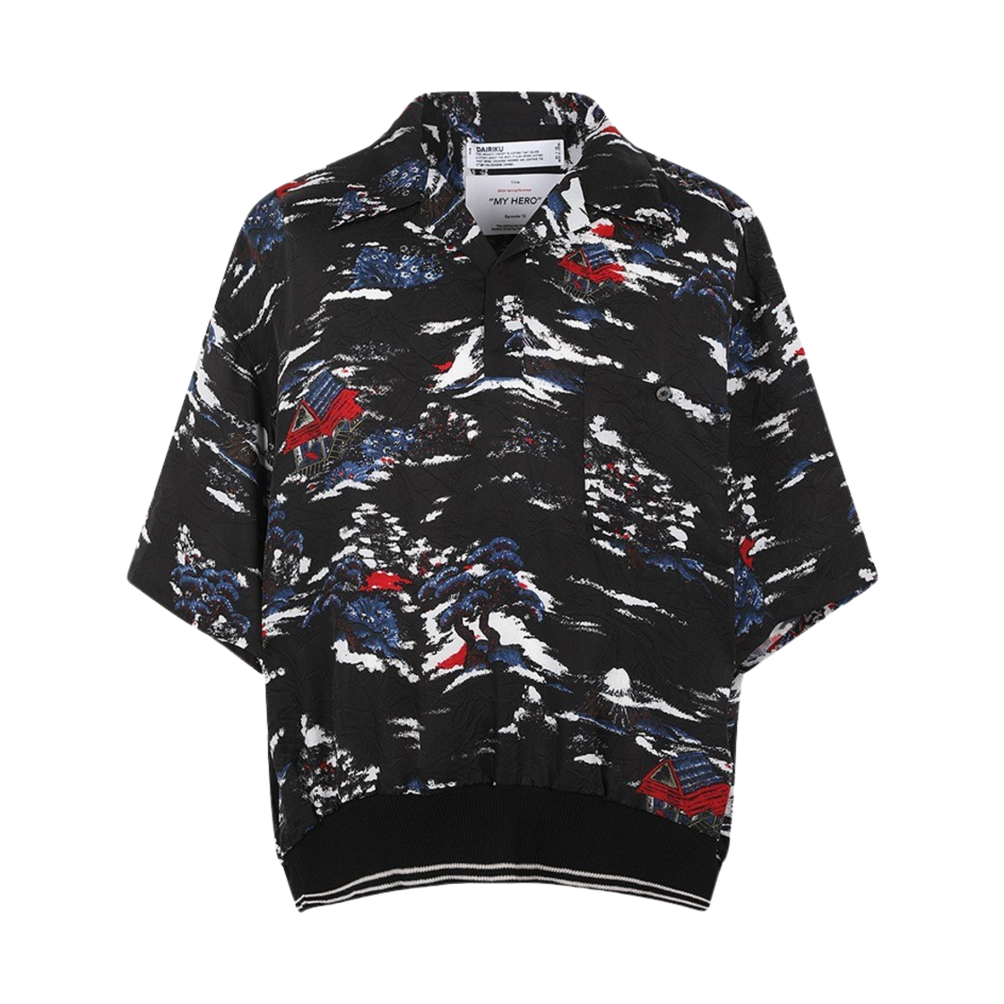 다이리쿠 클리프 알로하 립 셔츠 블랙(Dairiku Cliff Aloha Rib Shirt Black)