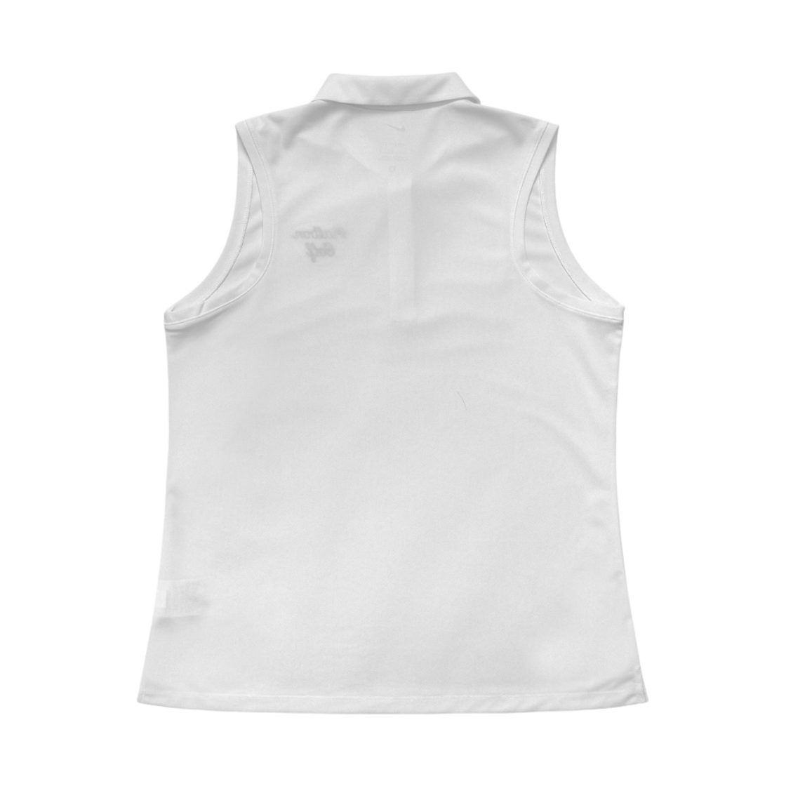 (W) 말본 골프 x 나이키 드라이핏 슬리브리스 빅토리 솔리드 폴로 화이트((W) Malbon Golf x Nike Dri-Fit Sleeveless Victory Solid Polo White) - 2