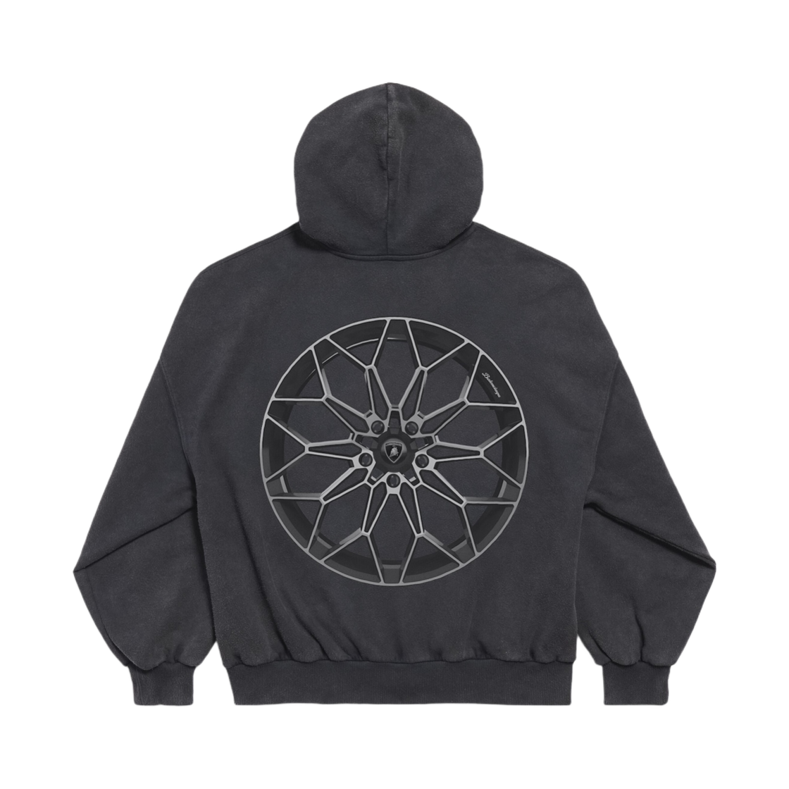 발렌시아가 x 오토모빌리 람보르기니 집업 후드 스몰 핏 블랙 페이디드(Balenciaga x Automobili Lamborghini Zip-Up Hoodie Small Fit Black Faded) - 2