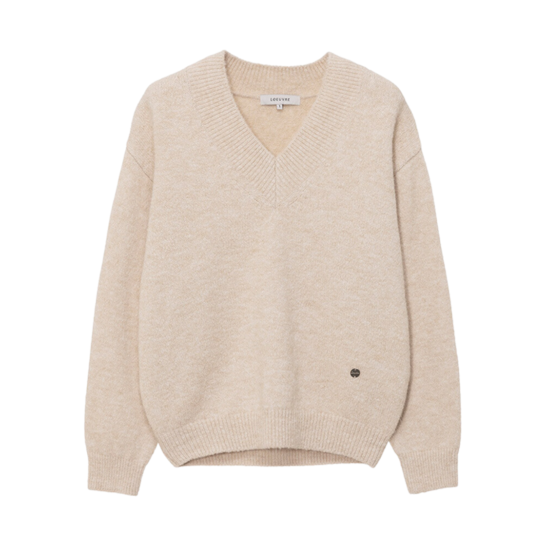 (W) 루에브르 울 브이넥 니트 풀오버 라이트 베이지((W) Loeuvre Wool V-Neck Knit Pullover Light Beige)