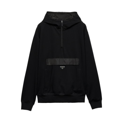 프라다 테크니컬 코튼 후드 블랙 | Prada | KREAM