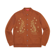 Supreme Beaded Applique Cardigan Rust - 23SS