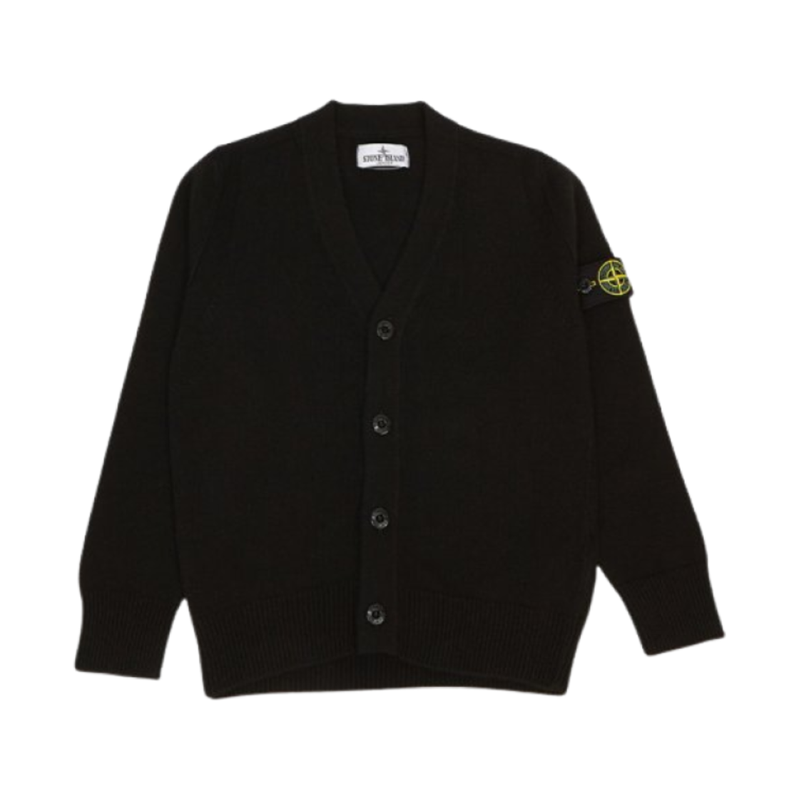 7916501Z1-V0029 (Kids) Stone Island 501Z1 Wappen Wool Cardigan Black - 23FW