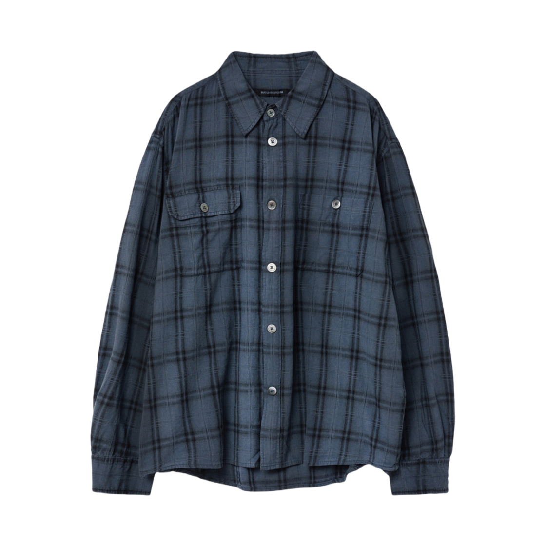 해칭룸 2Pk 셔츠 롱 오버 다이드 체크 블루