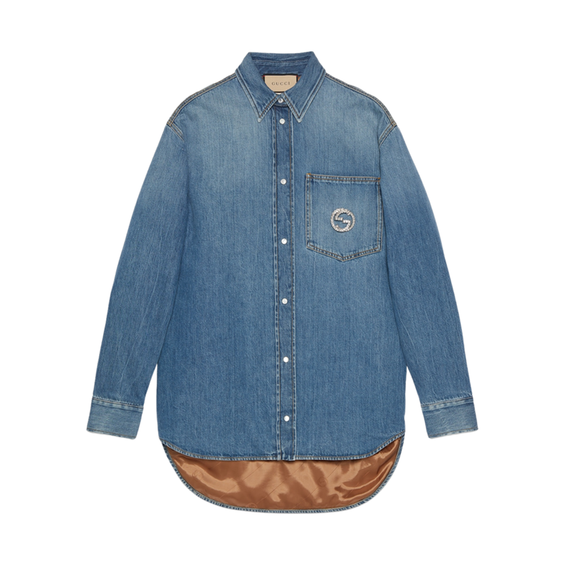 772882-XDCT9-4447 (W) Gucci Washed Organic Denim Shirt Blue