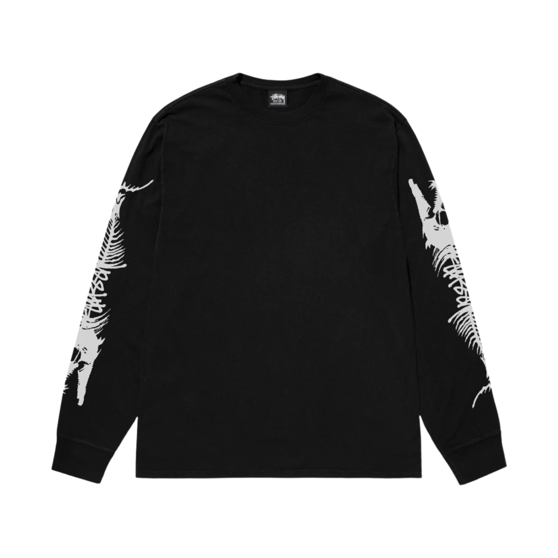 스투시 바라쿠다 피그먼트 다이드 롱슬리브 티셔츠 블랙