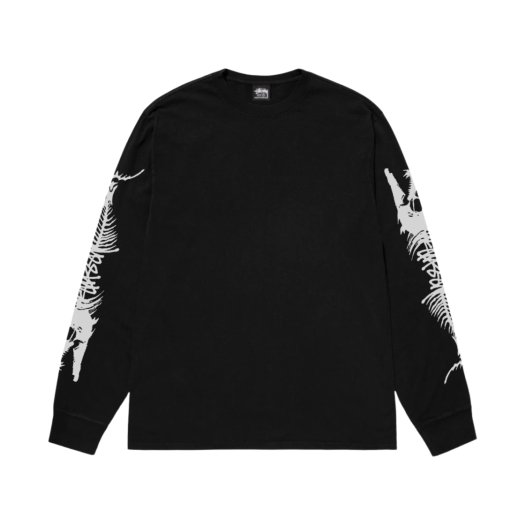 Stussy Barracuda Pigment Dyed LS T-Shirt Black