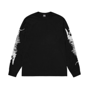 Stussy Barracuda Pigment Dyed LS T-Shirt Black