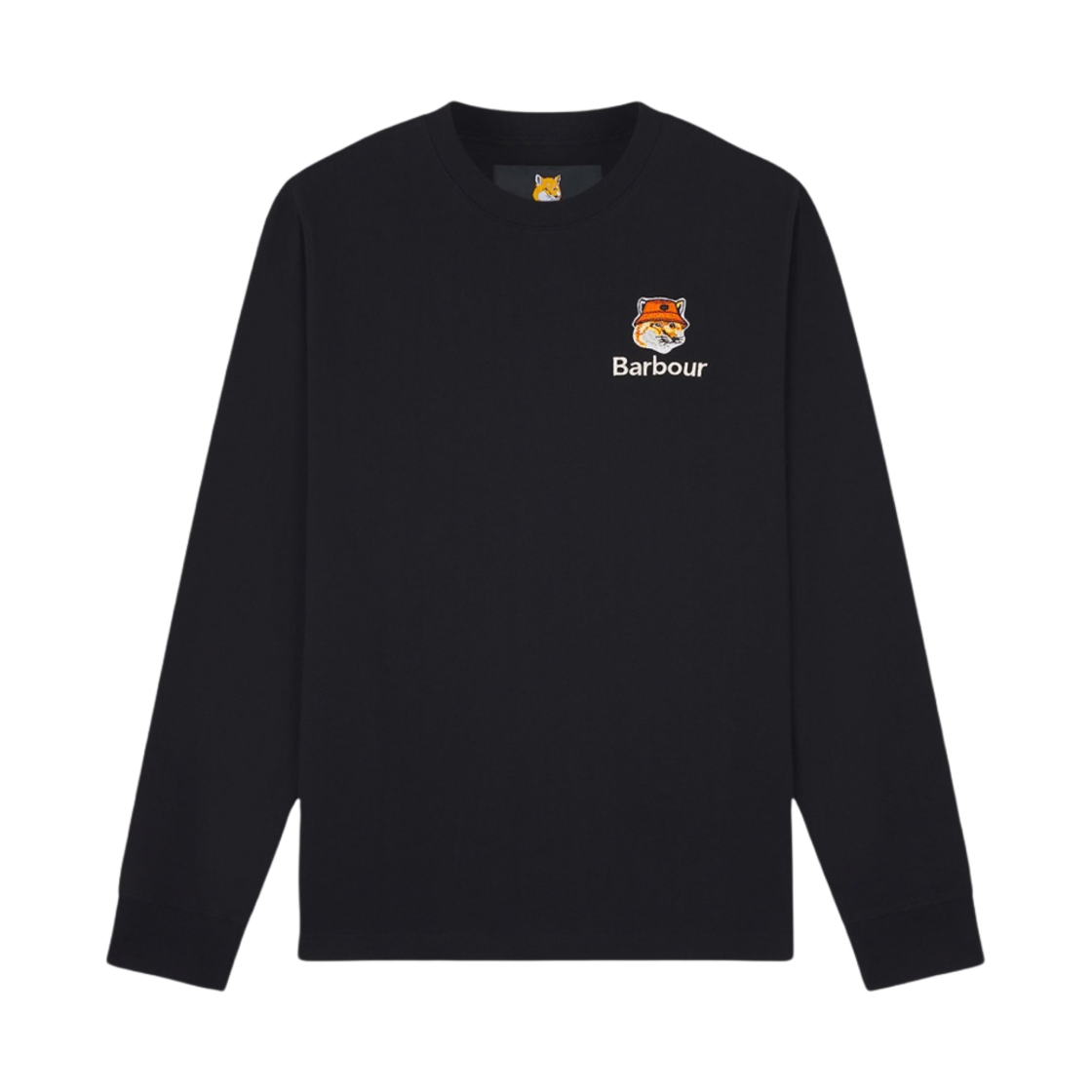 바버 x 메종 키츠네 폭스 헤드 롱슬리브 티셔츠 클래식 블랙(Barbour x Maison Kitsune Fox Head L/S T-Shirt Classic Black)