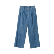 (W) Miu Miu Chambray Denim Pants Classic Fit Sapphire Blue