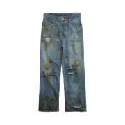 Balenciaga Super Destroyed Baggy Pants Light Blue