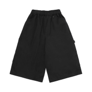 SLOW RECORD HOUSE Carpenter Bermuda Wide Pants Black