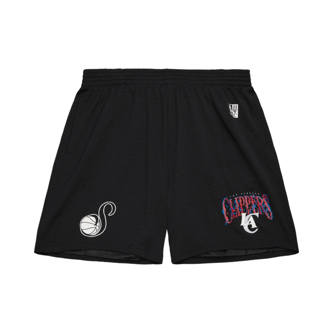 미첼앤네스 x 슈가 글리치 쇼츠 로스앤젤레스 클리퍼스 블랙(Mitchell & Ness x Suga Glitch Shorts Los Angeles Clippers Black)