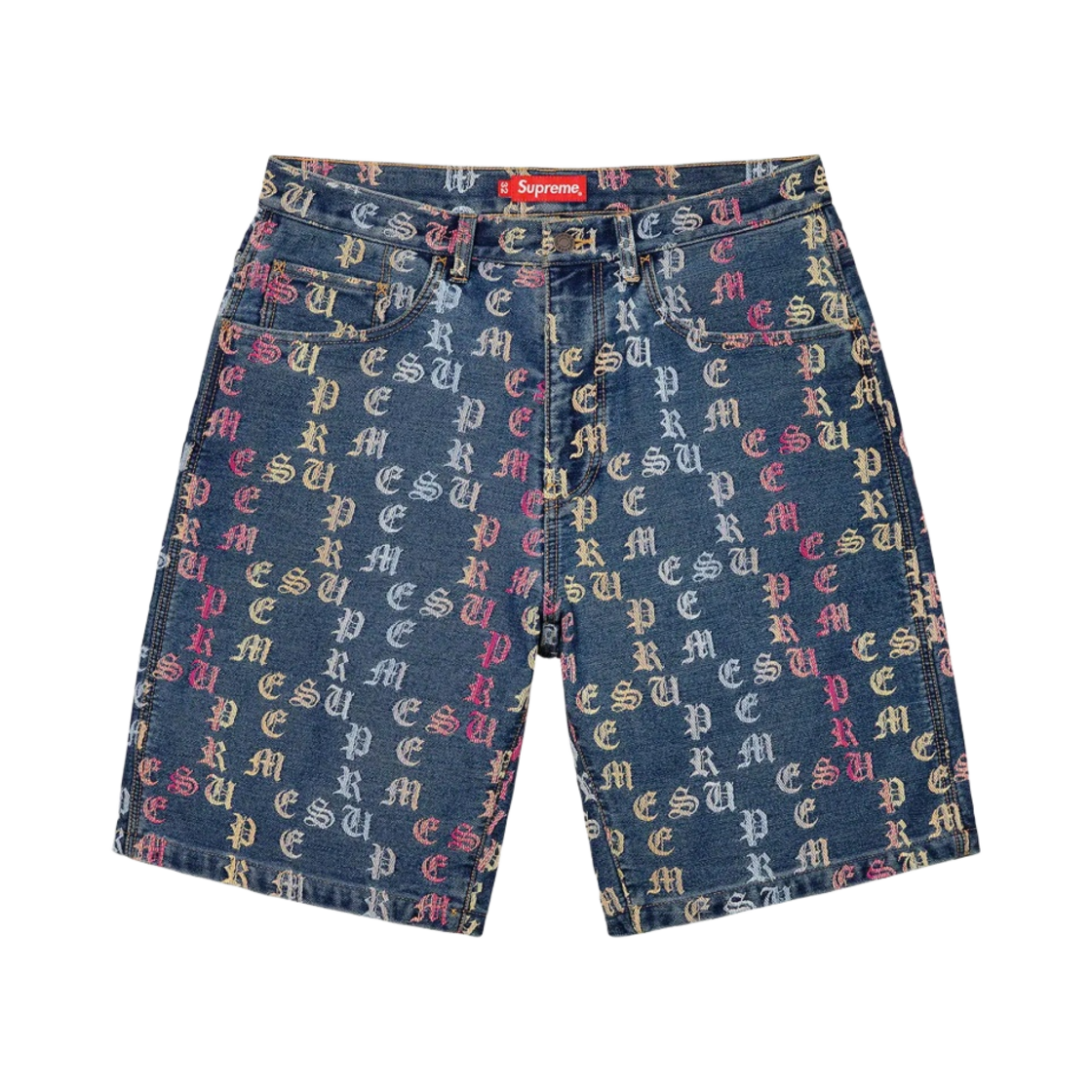 슈프림 그라디언트 자카드 데님 쇼츠 블루 - 22SS