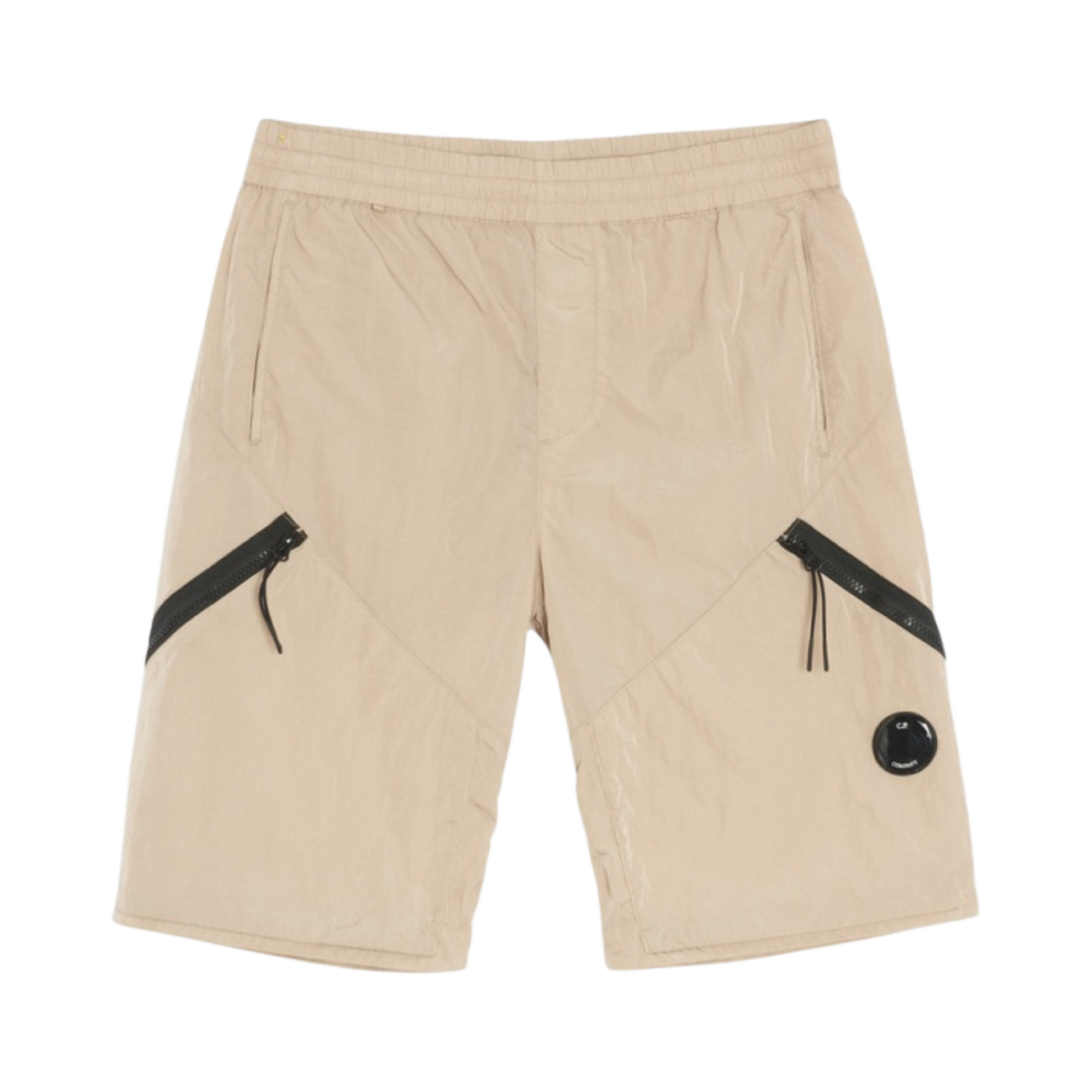 14CMBE232A005904G330 C.P. Company Chrome-R Zipped Shorts Cobblestone Brown - 23SS