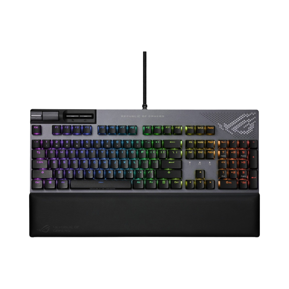 90MP02E6-BKUA01 Asus ROG Strix Flare 2 Animate PBT Keycaps Gunmetal Red English Layout (Korean Ver.)