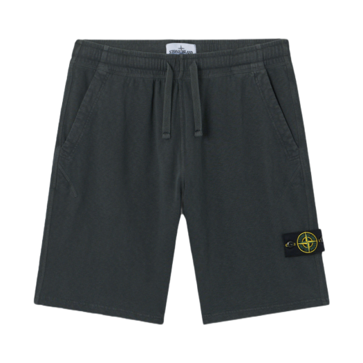 Stone Island 6200009 Malfile Fleece Old Effect Regular Fit Jogger Shorts with Slub Effect and Pockets Charcoal Grey - 25SS