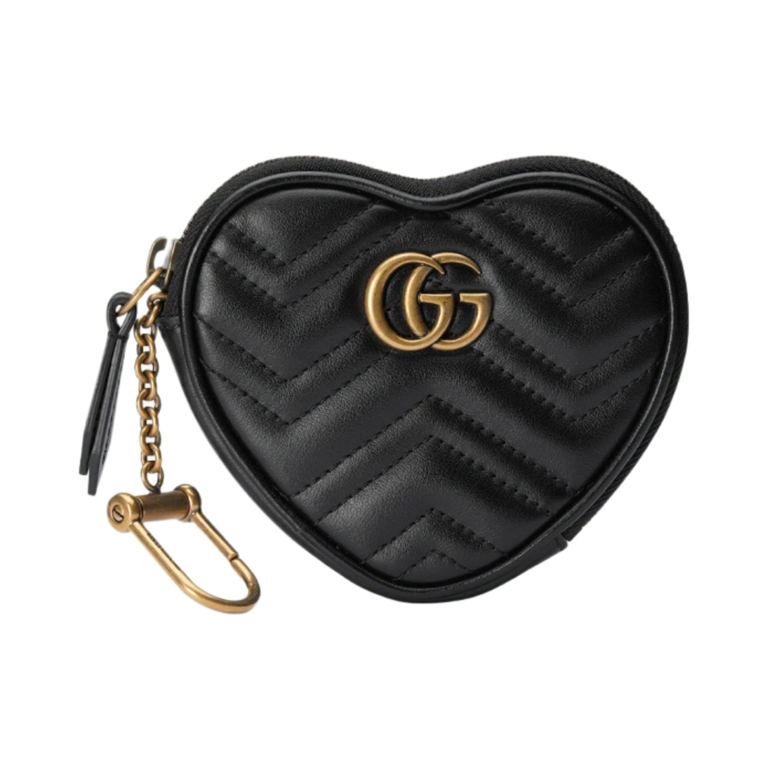 구찌 GG 마몽 하트 쉐이프 코인 퍼스 블랙(Gucci GG Marmont Heart Shaped Coin Purse Black) - 1