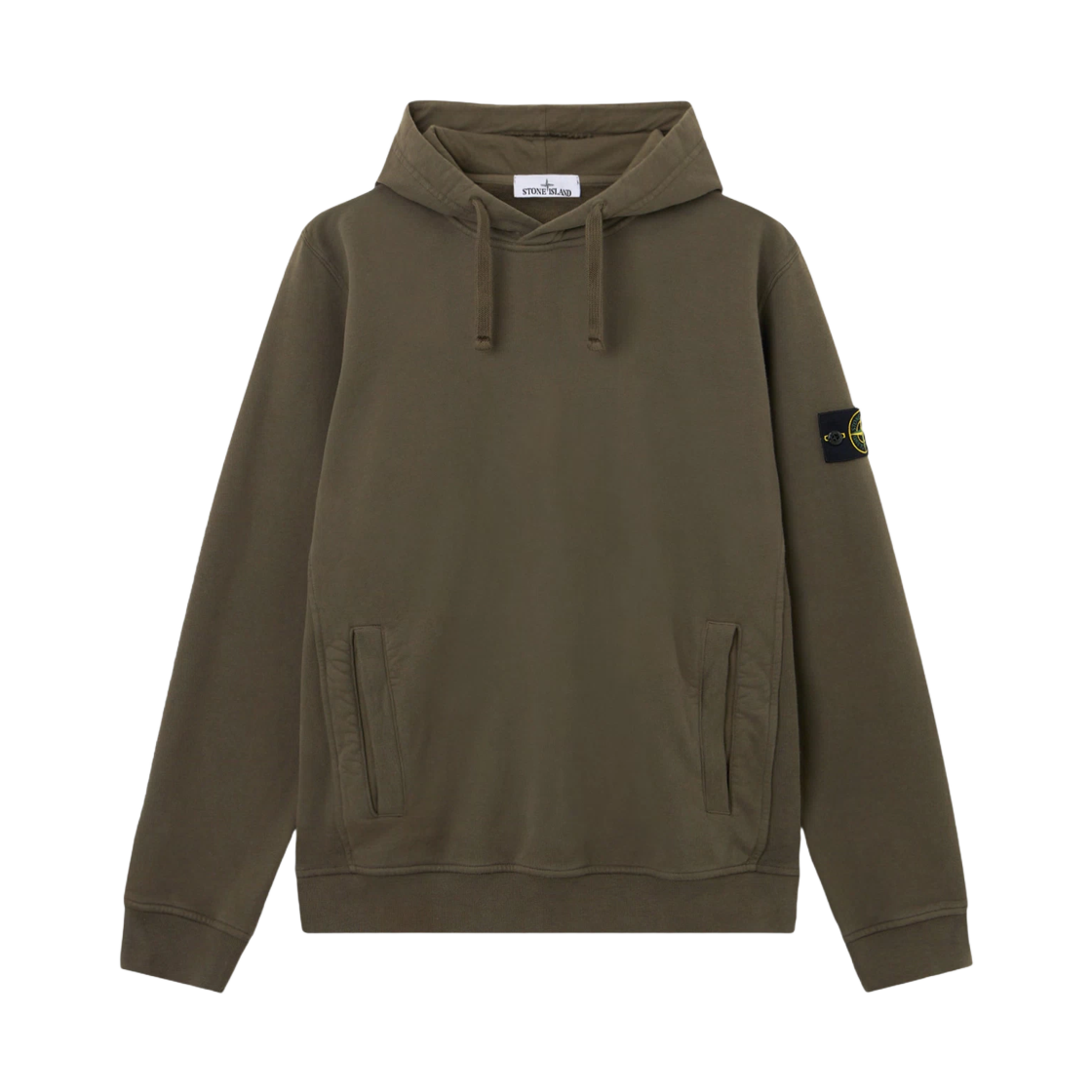 K2S1561000-29S0A20-V0054 Stone Island 6100029 Brushed Organic Cotton Fleece Regular Fit Hooded Sweatshirt with Pouch Pocket Military Green - 25FW