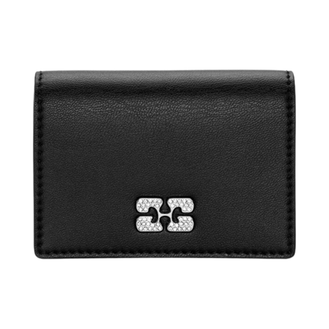 A6395-099 Ganni Bou Flap Card Holder Black
