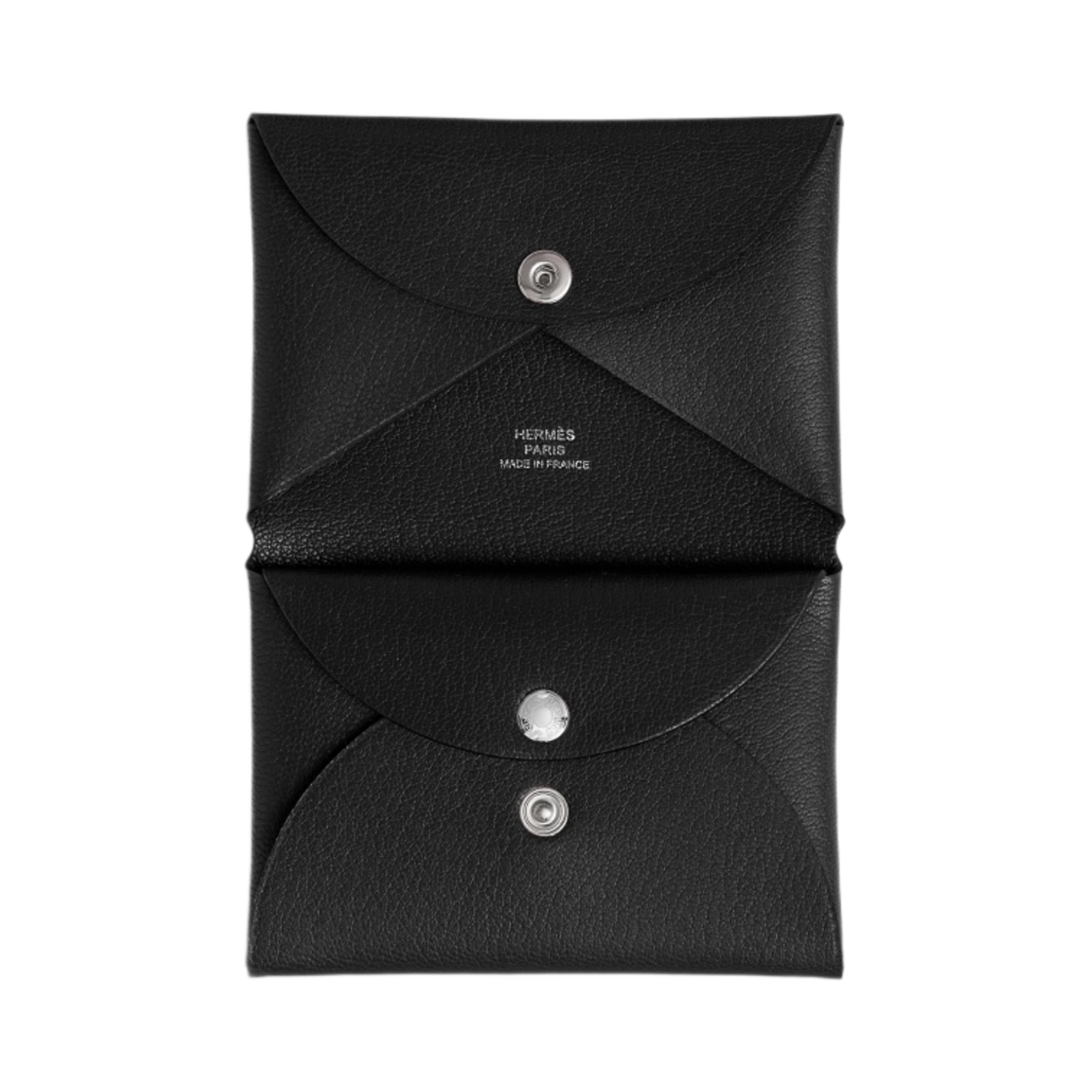 에르메스 칼비 듀오 컴팩트 카드 홀더 샴킬라 고트스킨 & 팔라듐 하드웨어 누아(Hermes Calvi Duo Compact Card Holder Chamkila Goatskin & Palladium Noir) - 2