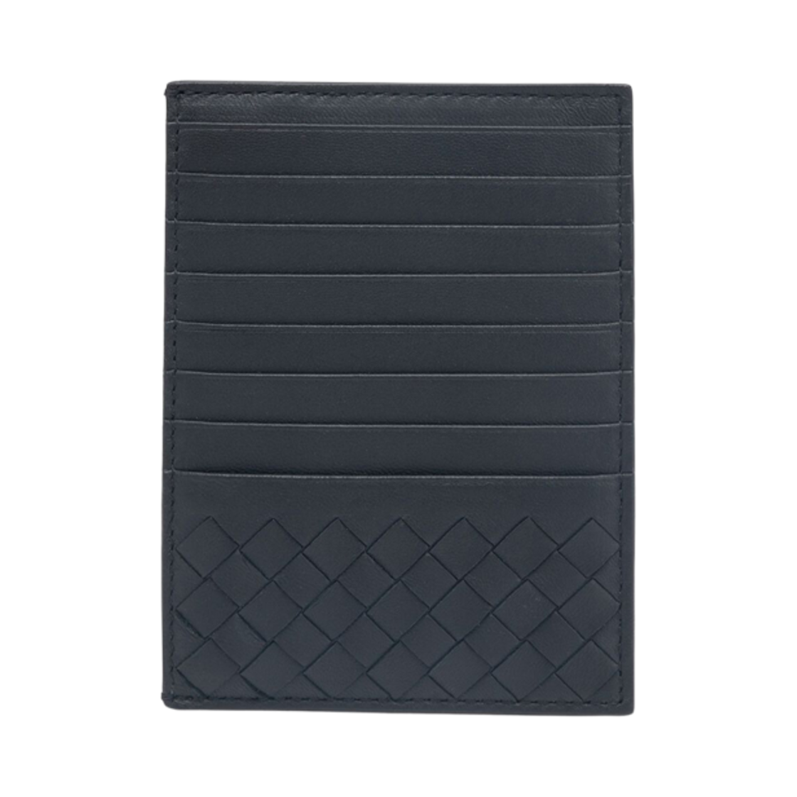 162156V001N1000 Bottega Veneta Intrecciato Nappa Card Case Black