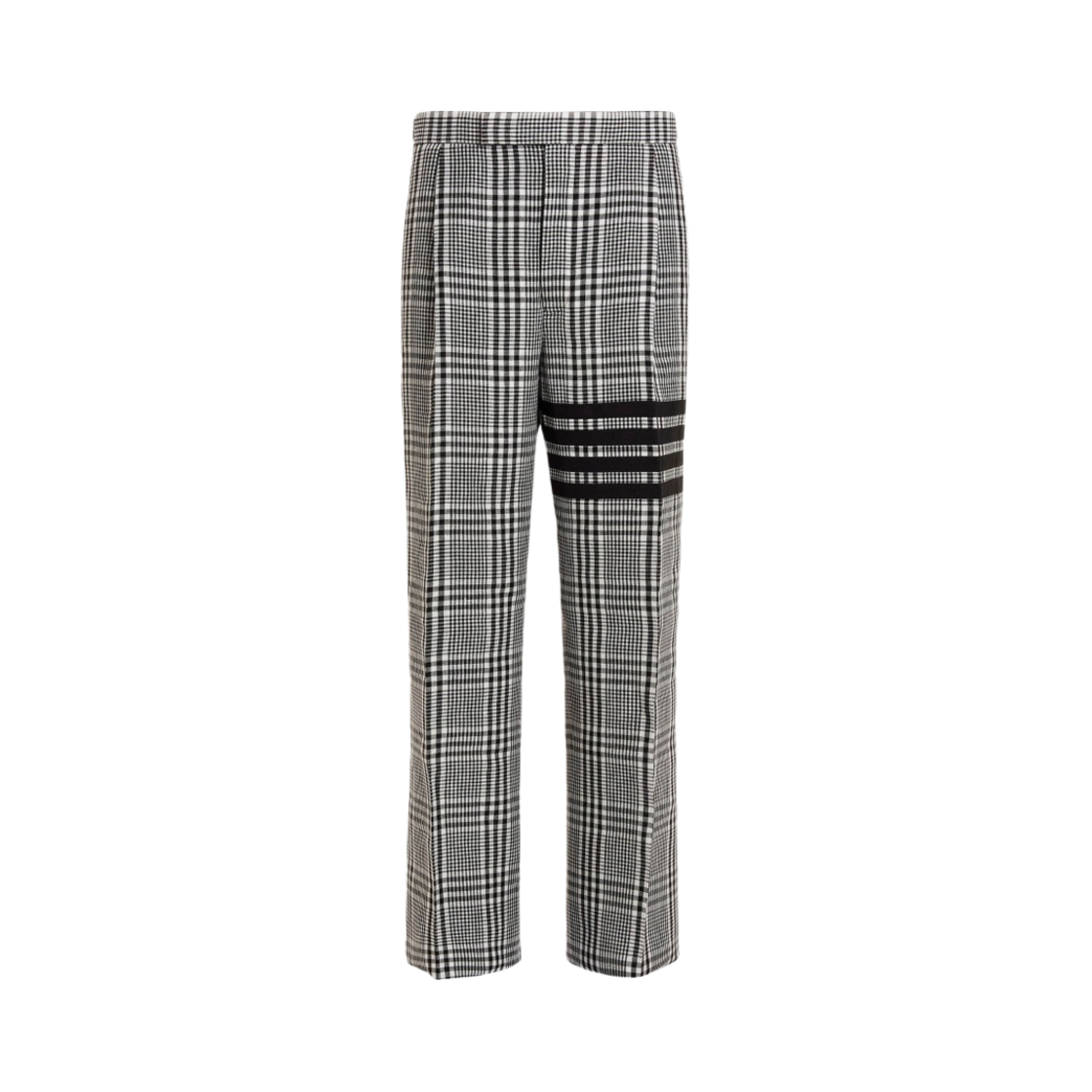 톰브라운 깅엄 프린스 오브 웨일즈 사선 싱글 플리츠 트라우저 블랙 화이트(Thom Browne Gingham Prince of Wales 4-Bar Single Pleat Trousers Black White) - 1