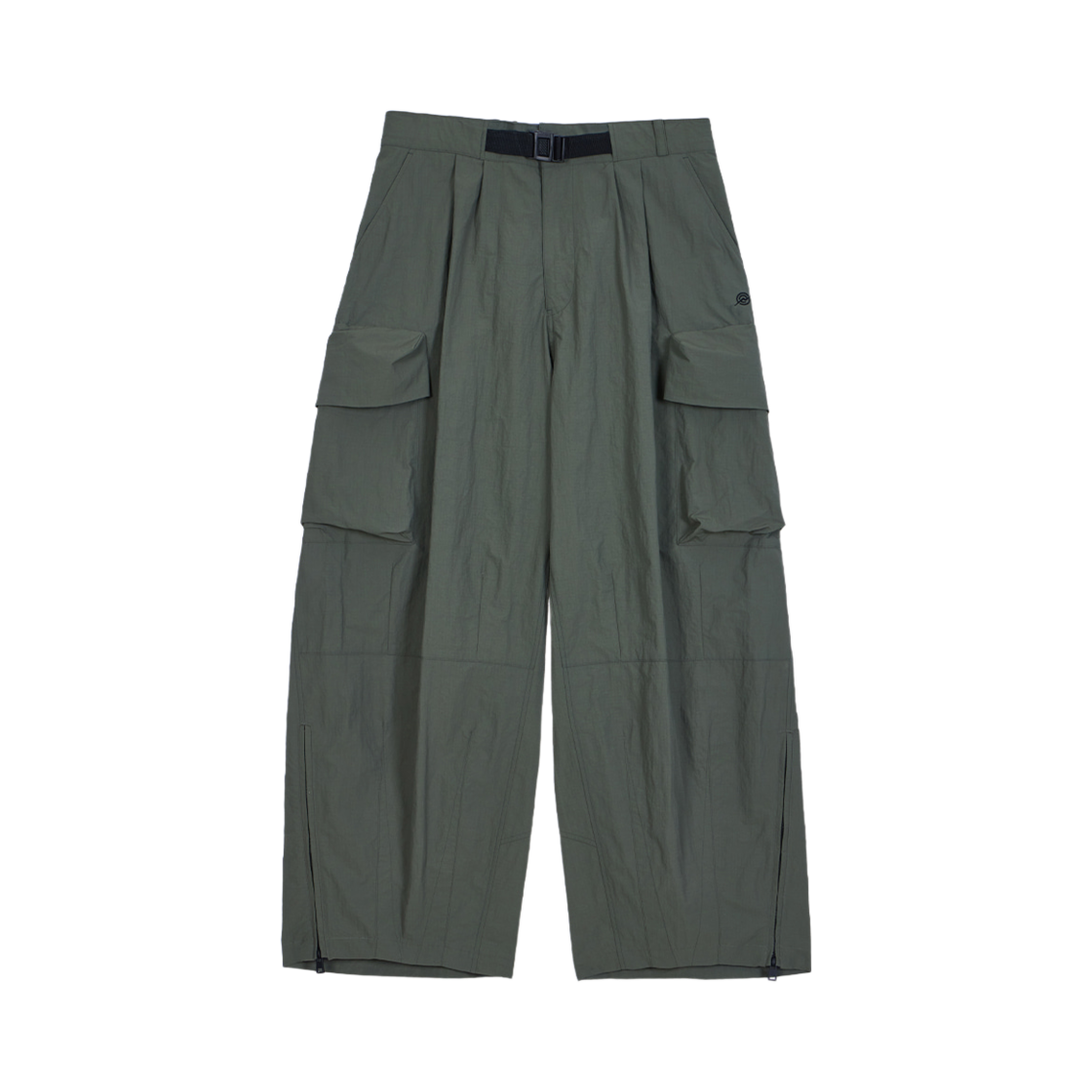 KB1PT1209MKH KALA PATTHAR Nylon Ankle Zipped Cargo Pants Khaki