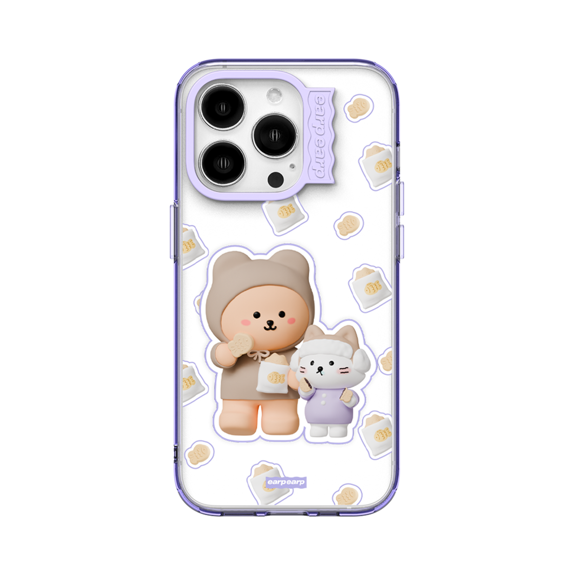 E2411_0532 earpearp Bungeoppang Duo Purple Wave Label Case