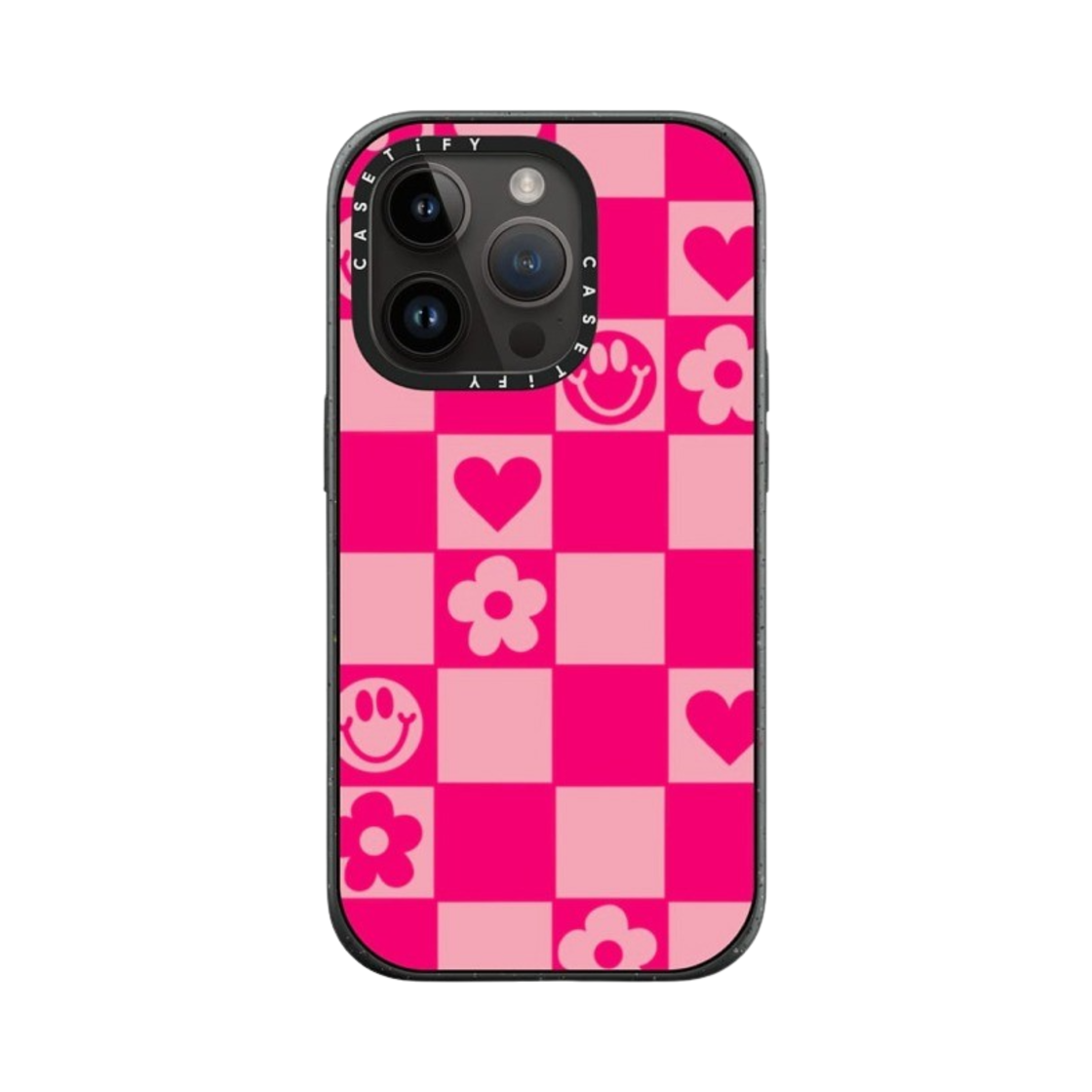 케이스티파이 아이폰 스마일리 데이지 그리드 바이 블라이스 임팩트 케이스 클리어 블랙(Casetify iPhone Smiley Daisy Grid by Blythe Impact Case Clear Black) - 2