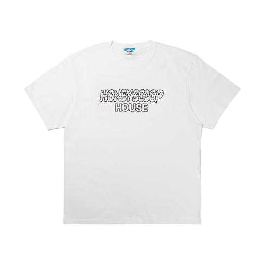 HSH25TS052WH Honey Scoop House Mono Flag Logo Tee White